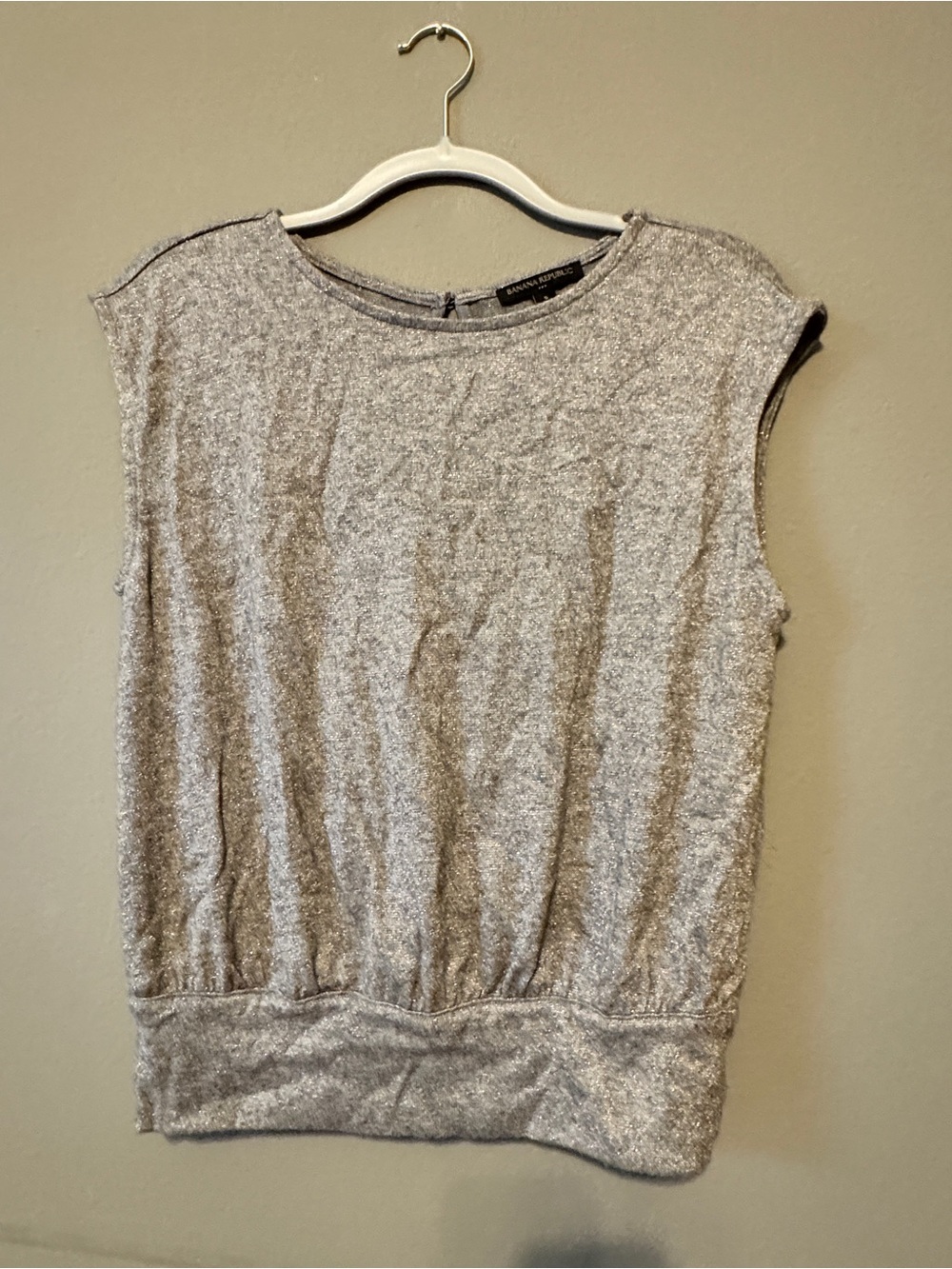 Banana Republic Silver Metallic Sleeveless Tank